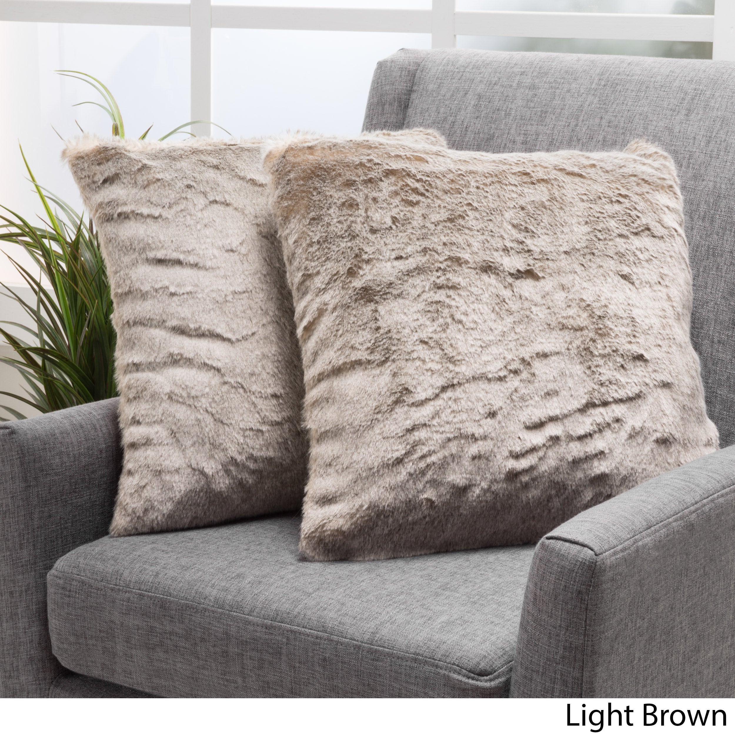Christopher Knight Home Elise Modern Glam Faux Fur Throw Pillows (Set of 2) by - image 1 of 5
