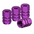 thumbnail image 2 of Valve Stem Caps 4 Packs Screw-On Aluminum Alloy Tire Valve Stem Caps Dustproof Tire Caps Heavy-Duty Universal Hexagon Tire Air Caps(Purple), 2 of 3