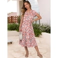 thumbnail image 4 of Vestido ANRABESS, casual, de verano, manga corta, cuello en V, midi para mujer, 4 of 7