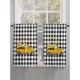 thumbnail image 5 of Yellow Truck 2 Panel Kitchen Curtains for Windows, Farmhouse Bee Daisy Black White Buffalo Plaid Bathroom Privacy Curtain, Home Décor Window Treatment for Bedroom/Living Room 55"x45", 5 of 6
