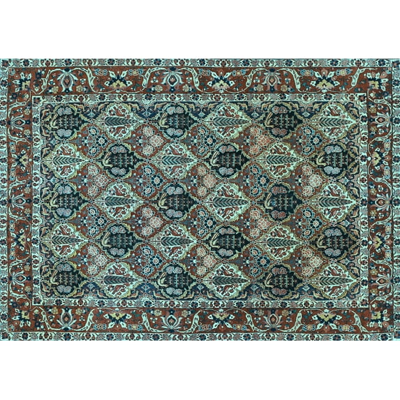 Ahgly Company Indoor Rectangle Persian Light Blue Traditional Area Rugs, 7' x 10'