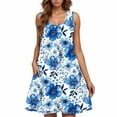 thumbnail image 4 of Taylonsss Womens Casual Dress Floral Print Sleeveless Round Neck Short Length Casual Comfort Everyday Outfit, 4 of 6