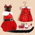 thumbnail image 4 of Vestido navideño para perro LAPOHI de terciopelo rojo con lazo, talla XL, 4 of 6