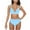 Light Blue, variant on New summer arrivals UTSJKR Women's Bikini Sets V Neck Double Straps High Waisted Swimsuits Shell Stitched Cheeky Two Piece Bathing Suit Coffee L