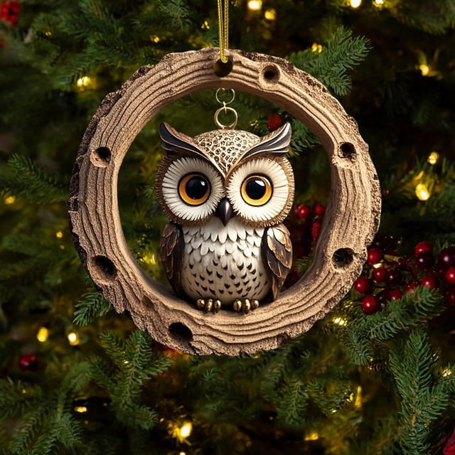 Adornos navideños de animales, estampados de animales para el árbol de Navidad, adornos acrílicos, decoraciones de animales del bosque, decoraciones navideñas, regalos de recuerdo.