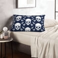 thumbnail image 5 of Plush Throw Pillow Covers, white arrow Skull Pillow Cases with Invisible Zipper, Breathable Microfiber Pillow Cases Standard Size for Sleeping Bedroom Sofa Living Room, 5 of 5