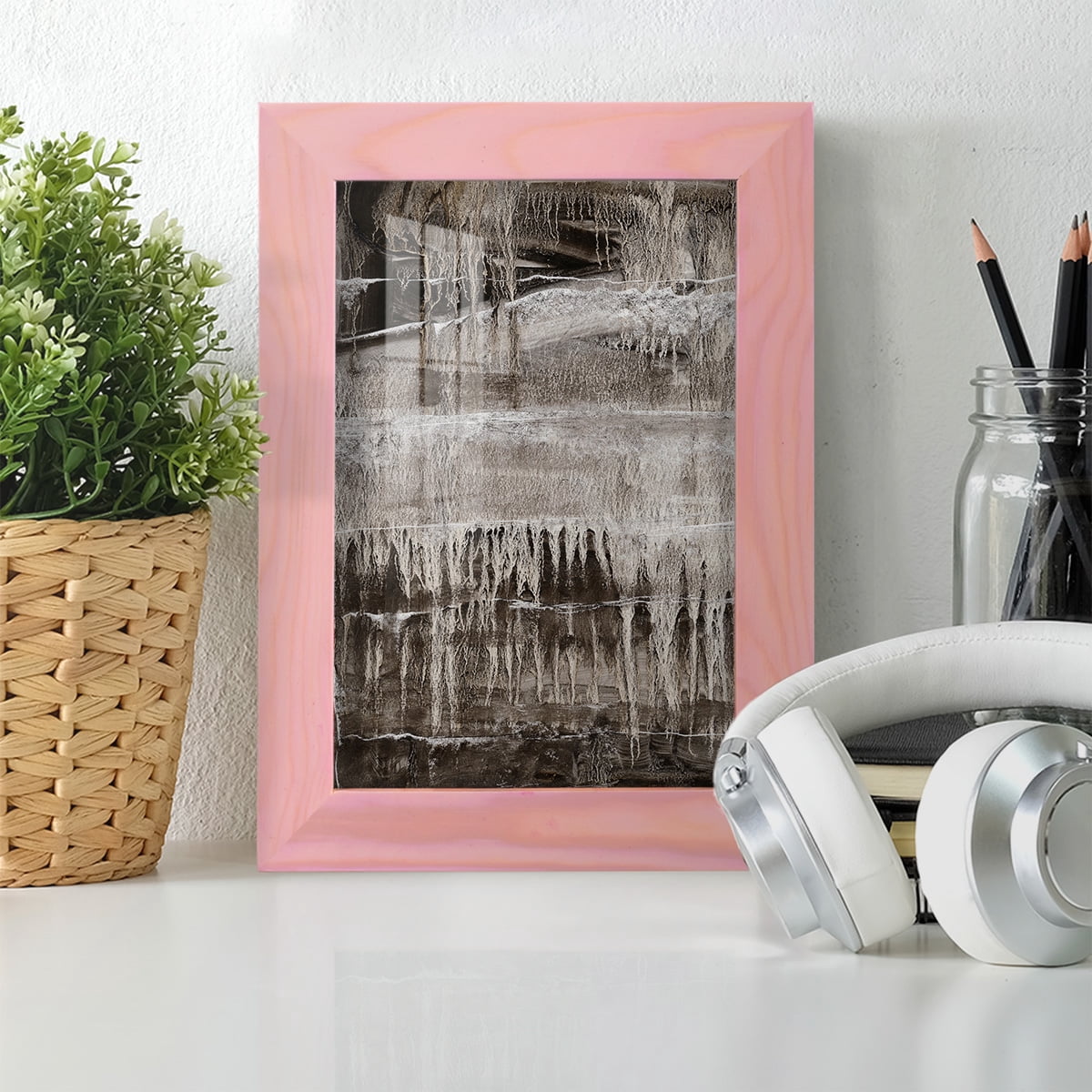Continuum IV -Framed Print w/glass-Sunset Pink