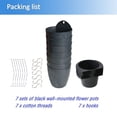 thumbnail image 6 of 7-Pcs 3.1" Black Wall-Mounted Plastic Plant Pots Decorative Flowerpots with Hooks & Absorbent Cotton Threads, Automatic Watering Plant Flowerpot 3.1 inches, 6 of 6