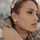 thumbnail image 4 of 1 par de pendientes de perlas con lazo, pendientes colgantes con lazo, pendientes colgantes para mujer, 4 of 6