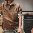 thumbnail image 4 of Dream Lifestyle Cargo Shirt Solid Color Anti-pilling Handsome Multi Pockets Turn-down Collar Summer Tops Daily Clothes, 4 of 8