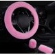thumbnail image 1 of Juego de 2 fundas de volante de felpa con funda de palanca de cambios suave, cálida y antideslizante: decoración de coche para mujeres y niñas., 1 of 5