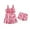 Watermelon Red-c, variant on MuXiKeJi Clothes Girls Bathing Suit Color Block Bikini Sets Girls 2 Piece Swimsuit Adjustable Straps Girl Swimsuit with Chest Pad 9-16Y