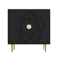 thumbnail image 3 of Tolead Modern Sideboard Buffet Cabinet with Flower Pattern, 6 Shelves, Black, 3 of 8