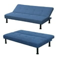 thumbnail image 6 of Aukfa Studio Futon Convertible Sofa Bed, Tufted Back, Linen, Blue, 6 of 7
