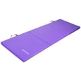 thumbnail image 2 of BalanceFrom 6 Ft. x 2 Ft. x 1.5 In. Three Fold Folding Exercise Mat with Carrying Handles for MMA, Gymnastics and Home Gym, Purple, 2 of 6