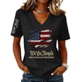 thumbnail image 2 of 250 Anniversary USA V Neck Shirt for Women 250th Birthday Patriotic American Flag T-Shirt, 2 of 4