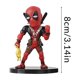 thumbnail image 3 of 8 PCS Deadpool Dolls Kit 3" Ornaments Model Doll ABS Decoration Kid's Toy Gift Creative Decorative Gift Ornaments Deadpool Action Figure Doll Collectibles Gifts for Kids or Fans (Red), 3 of 6