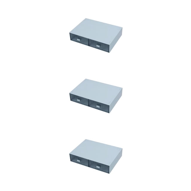 Ruiboury Plastic Wide Application Storage Box For DIY And Efficient Organization No Burr Tools Stationery Blue 2 Drawer 3Set