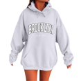 thumbnail image 2 of Womens 2025 Fall Hooded Sweatshirts Crew Neck Hoodies Letter Printed Casual Long Sleeve Lightweight Loose Pullover Top, 2 of 4