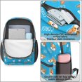 thumbnail image 4 of Corgi and Text Blue Pattern 17" School Backpacks for Teens,Waterproof Oxford Fabric,S-Shape Padded Straps for School,Travel,Hiking,Camping, 4 of 6