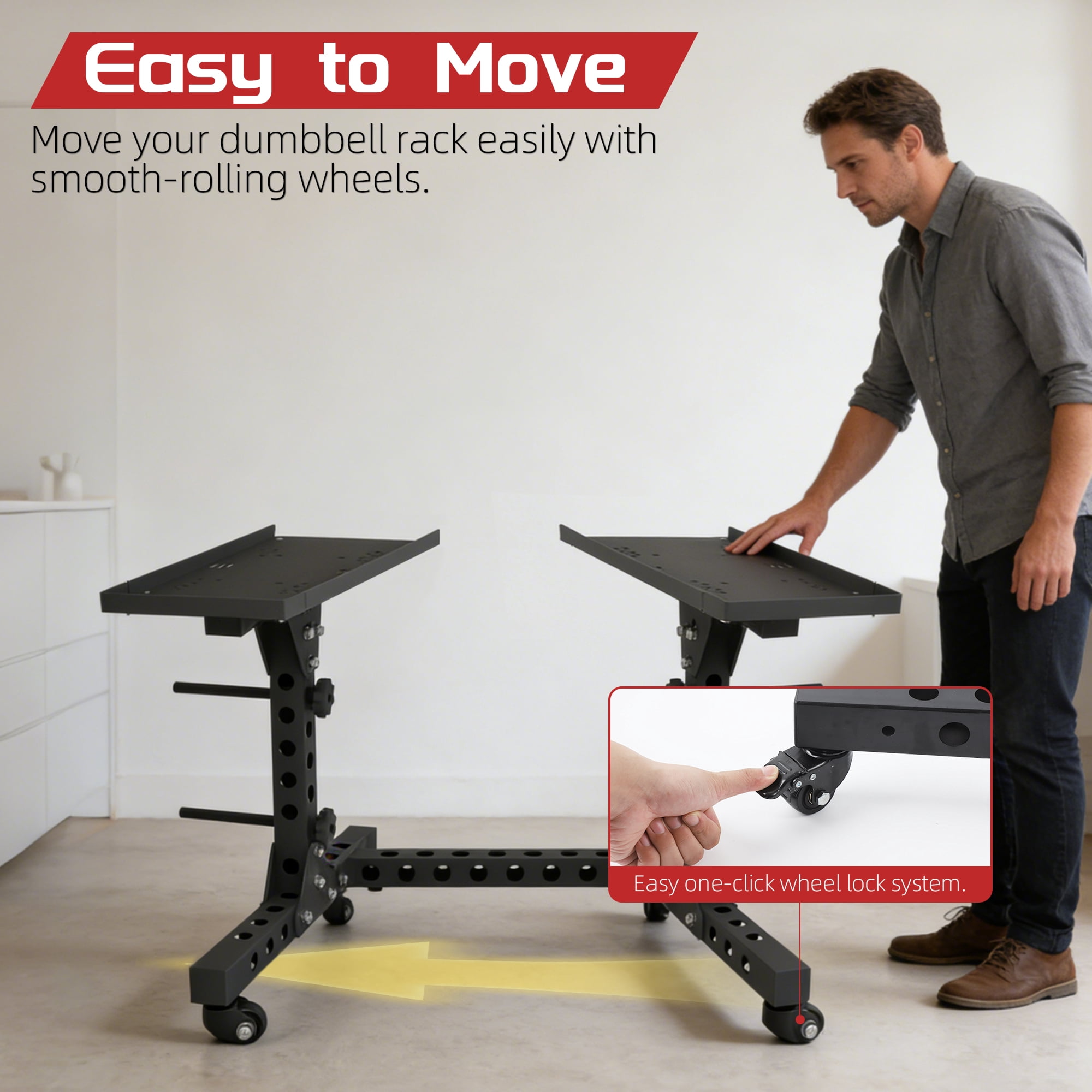 ARVIVO Adjustable Dumbbell Rack & Weight Rack up to 440 lbs Home GYM for Dumbbells with Bases Space Saving Design Small