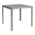 thumbnail image 4 of CorLiving Gallant Square Aluminum and Poly-Wood Outdoor Dining Table with Umbrella Hole, Silver Grey/Taupe, 4 of 9