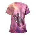 thumbnail image 3 of felwors Print Scrubs for Women Nurse Vet Pediatric with Design Fit Plus Size Scrub Tops 2026 Spring Summer Scrub Shirts (Hot Pink, XL), 3 of 7