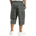 thumbnail image 7 of Hearthz Men’s Cargo Shorts Wide Leg Men's Capri Pants Basketball Running Workout Casual 3/4 Capri Shorts Gingham Plaid Men's Cargo Pants, 7 of 7