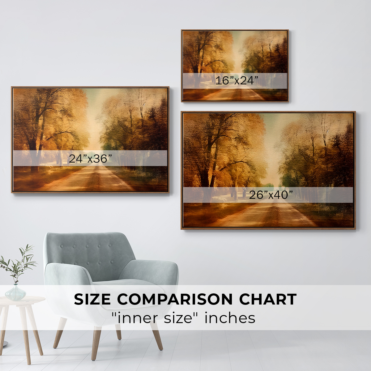 Vintage Landscape-CCXXXII By Wexford Home Framed in Walnut Wood Gallery Wrapped Canvas 25 in. x 37 in.