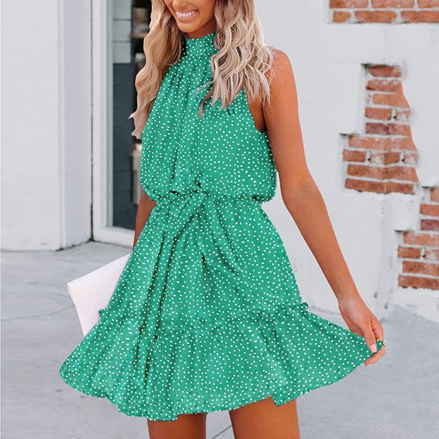 EGNMCR Robes d'Été Femmes Tendance 2024 Mode Femmes Robe Décontractée à Imprimé Floral Sans Bretelles à Volants Bandage