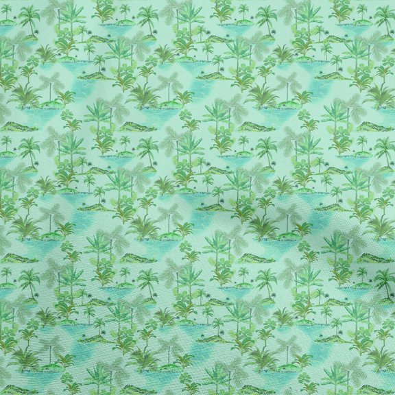 oneOone Polyester Spandex Sea Green Fabric Tropical Fabric For Sewing Printed Craft Fabric By The Yard 56 Inch Wide