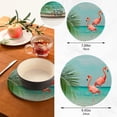 thumbnail image 3 of SKYSONIC Vintage Flamingos Pot Holders Trivets, 2 Pcs Heat Resistant Trivets,Blue Sea Cotton Thread Weave Mats for Hot Pads Pans Pot Bowl Teapot for Kitchen Decor, 3 of 7