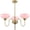 Pink 3-Lights, variant on KCO Mid Century Modern Chandelier 3-Light Milk Glass Globe Chandelier Black Hanging Light for Living Room Bedroom