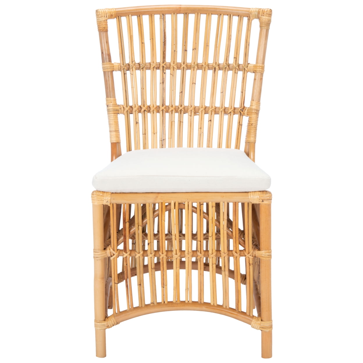 SAFAVIEH Erika Rattan Accent Club Chair w/Cushion, Natural, Set of 2