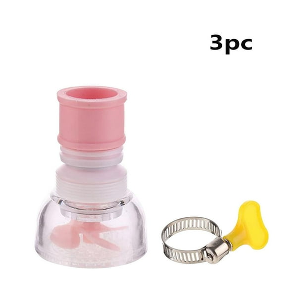 Grifo de cocina de 3 piezas con boquilla giratoria | Dispositivo ahorrador de agua y a prueba de salpicaduras | Funda flexible de PVC | Rotación de 360° | Fácil instalación | Plástico y acero