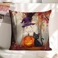 thumbnail image 6 of Halloween Ghost and Cat in Autumn Linen toss pillowcase decoration pillowcase gifting preferred 18x18 inch cushion cover 4 sets sofa pillowcase sofa bedroom living room car, 6 of 8