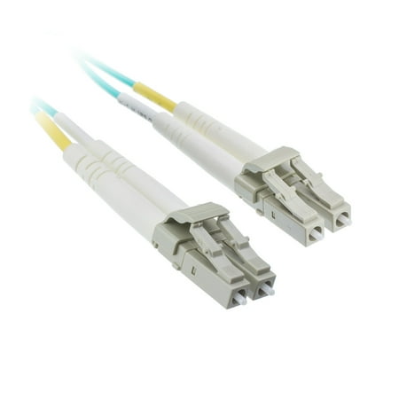 ACL 82 Feet (25 Meter) LC to LC 10 Gigabit Aqua OM4 Fiber Optic Cable, Multimode, Duplex, 50/125, 1 Pack