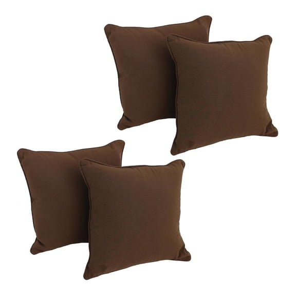 Blazing Needles 18-inch Double-corded Solid Twill Square Throw Pillows with Inserts (Set of 4)  9810-CD-S4-TW-CH