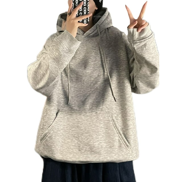 LUXUR Sweat-Shirt Hiver Décontracté Hommes Gris 4XL
