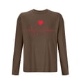 thumbnail image 4 of SERTG Mens Valentine Print Sleepshirt Long Sleeve Round Neck Homewear Breathable Top Soft Comfortable Home T-Shirt Pajamas(Brown#2,2XL), 4 of 4