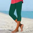 thumbnail image 3 of FNFYFH Clearance Womens Compression Yoga Capri Pants Muscle Support Leggings,Green, 3 of 7