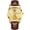 Men's model with gold case, gold dial and brown leather strap, variant on Luminous Quartz Business Waterproof Men's Watch with Genuine Leather Strap