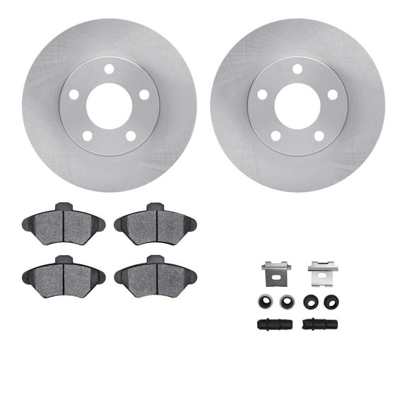 Dynamic Friction Company Front Brake Rotors with 5000 Advanced Brake Pads includes Hardware 6512-54329