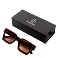 thumbnail image 3 of Baroc Square Tea Lentes de Sol Cuadrados Café Degradado Unisex UV400 Acetato, 3 of 5