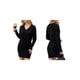 thumbnail image 3 of Vestido Tipo Suéter con Cuello en V para Mujer, Estilo Suéter Tipo Túnica Holgado Informal de Larga con Punto y Larga para Otoño. Negro L, 3 of 8