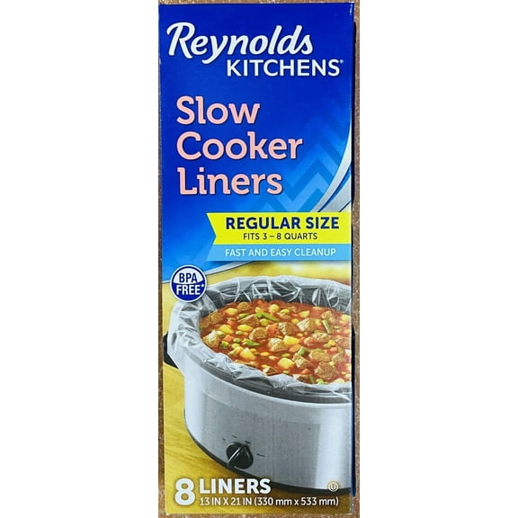 Kitchens Slow Cooker Liners Regular Size (Fits 3-8 Quarts) 8 Liners