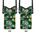 thumbnail image 7 of ZIATUBLES Neoprene Cellphone Sleeve Pouch Phone Bag with Adjustable Crossbody Strap Mobile Protection Case Bag Hook and Loop Fastener Phone Bag, 4 X 8 Inch, Black Cat Flower, 7 of 7