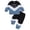 Blue, variant on Toddler Baby Boys Clothes Pant Set Color Block Letter Little Dude Print Long Sleeve Top and Pants Set Fall Autumn Sweatsuit(Blue,2-3 Years)