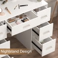 thumbnail image 3 of Caulitar White Makeup Vanity set with Lighted Mirror, 7 Drawers & 4 Shelves, Modern Dressing Table for Bedroom, Adjustable Brightness, 3 of 9