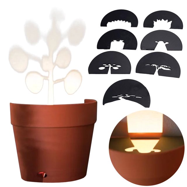 Lámpara Proyección en Maceta Con 7 Plantas Decorativas para Del